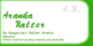 aranka malter business card